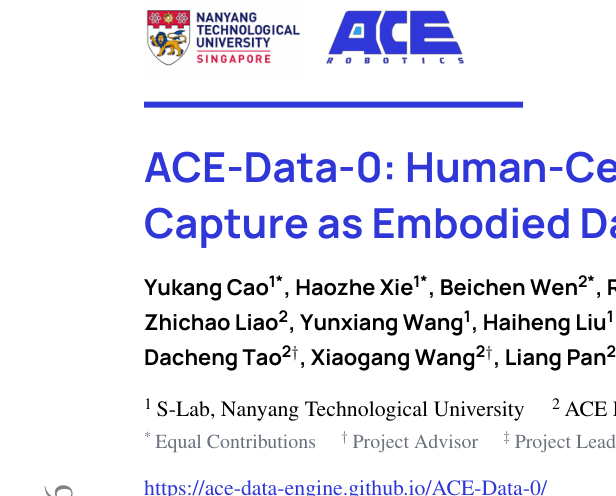 Representative image for ACE-Data-0: Human-Centric Ambient Capture as Embodied Data Engine
