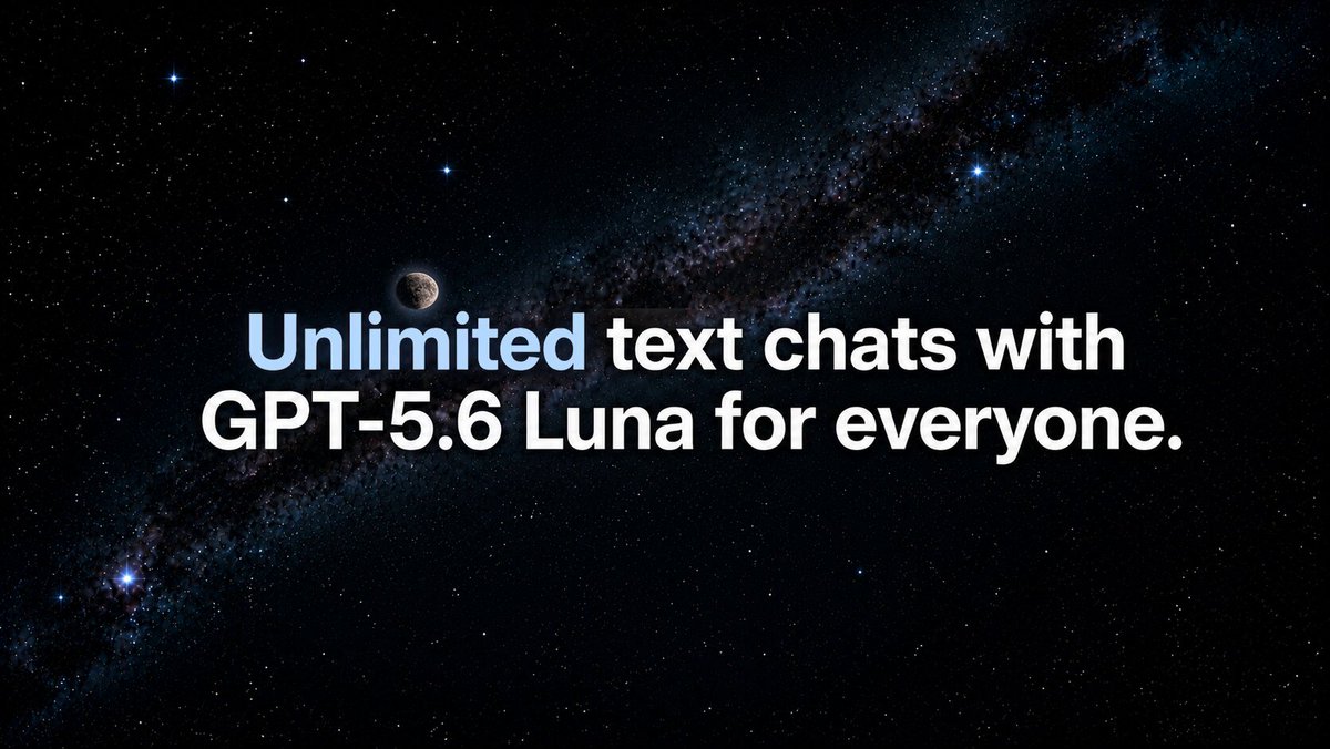 Representative image for Pinned: We’re making better intelligence easier to access in ChatGPT for everyone: - GPT-5.6 Sol…