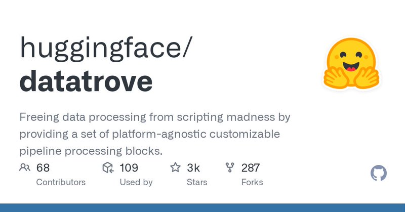 Representative image for RT by @huggingface: datatrove — the data-processing library behind FineWeb, FineWeb2, and FinePDFs…